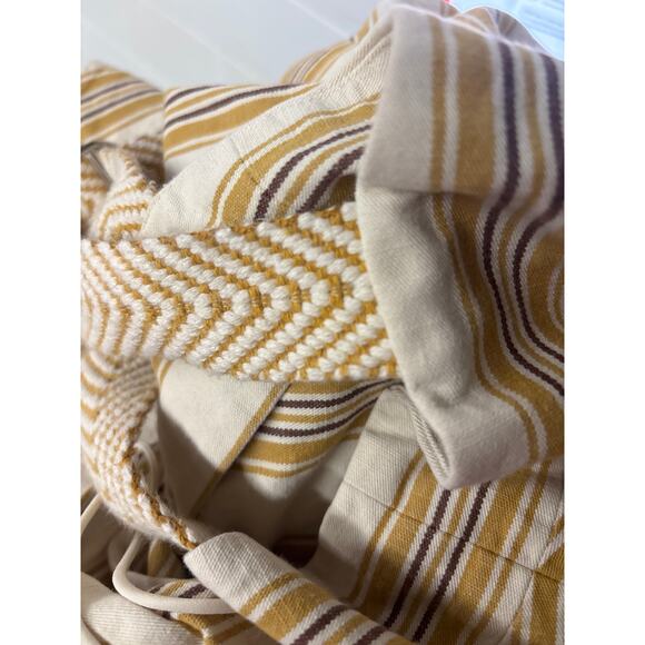 Alexis Sz M Mercier White Gold Striped Square Neck A-Line Cut Out Midi Dress - Picture 11 of 11